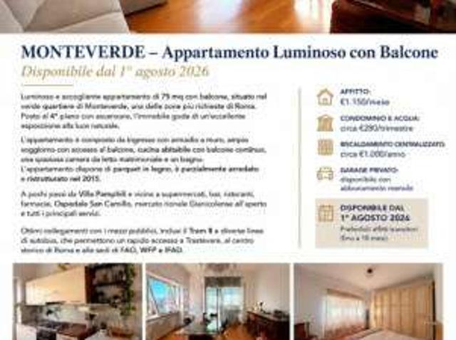 Appartamento arredato Monteverde, gianicolense