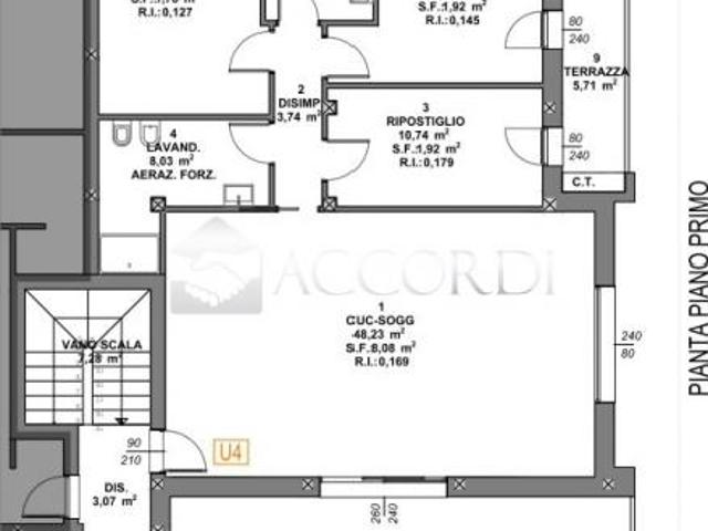 APPARTAMENTO di 3 vani e di 170 mq RESANA rif. BL076CB