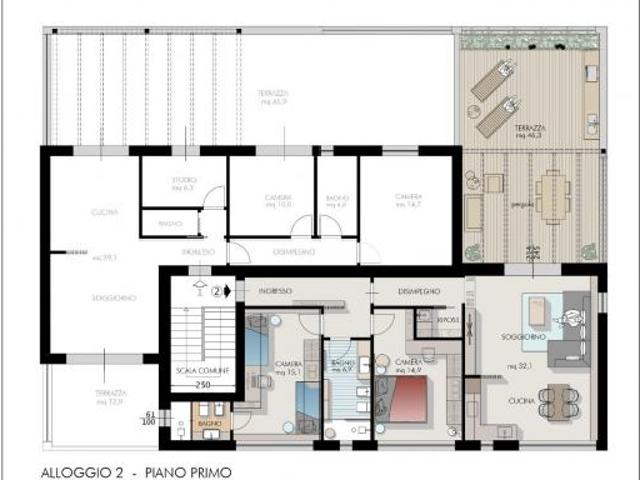 Appartamento in vendita a Cascina 90 mq Rif: 1328337