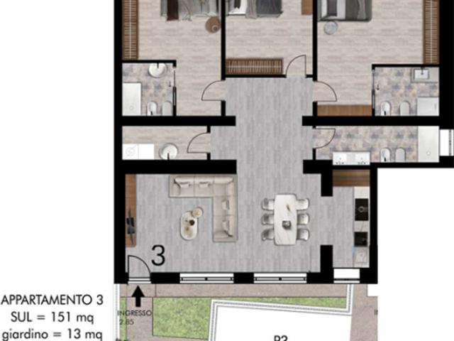 Appartamento in vendita a Pisa 151 mq Rif: 1404526