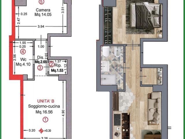 APPARTAMENTO INDIPENDENTE in VENDITA a FOLLONICA CENTRO di 2 vani