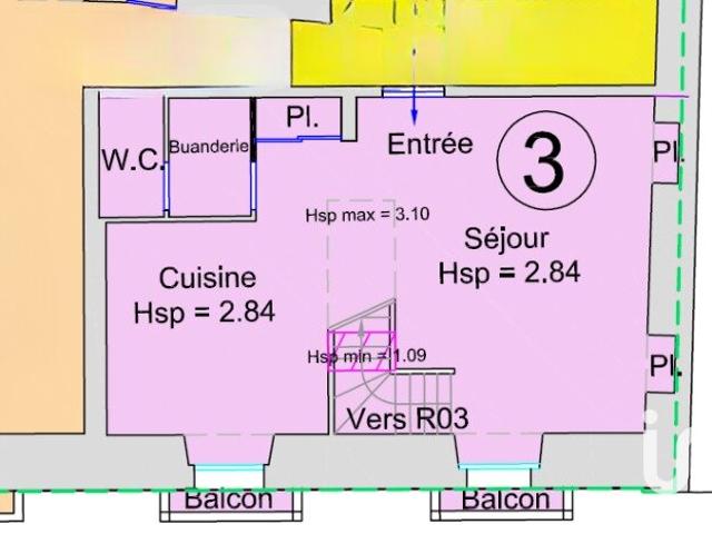 Appartement 4 pièces 61 m²