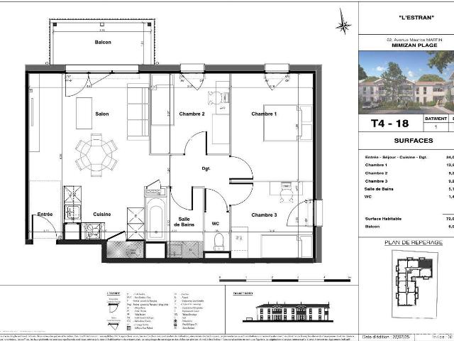 Appartement 4 pièces 72 m²
