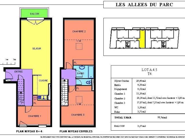 Appartement 4 pièces 77 m²
