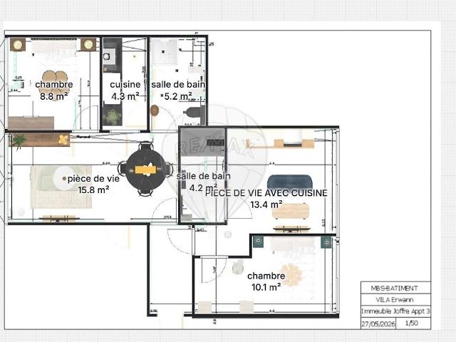 Appartement 4 pièces 74 m²
