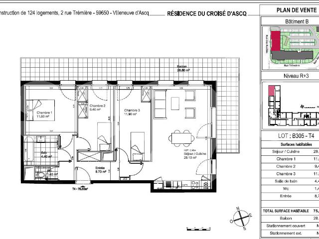 Appartement 4 pièces 75 m²