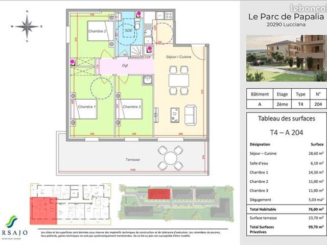Appartement 4 pièces 76 m²