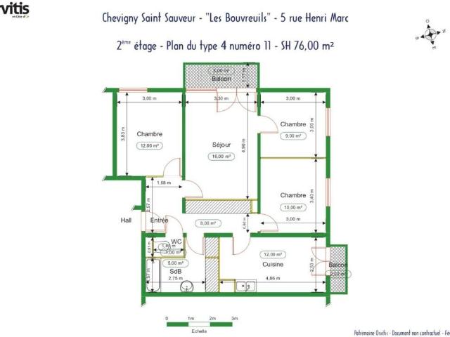 Appartement 4 pièces 76 m²
