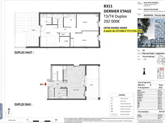 Appartement 4 pièces 79 m²