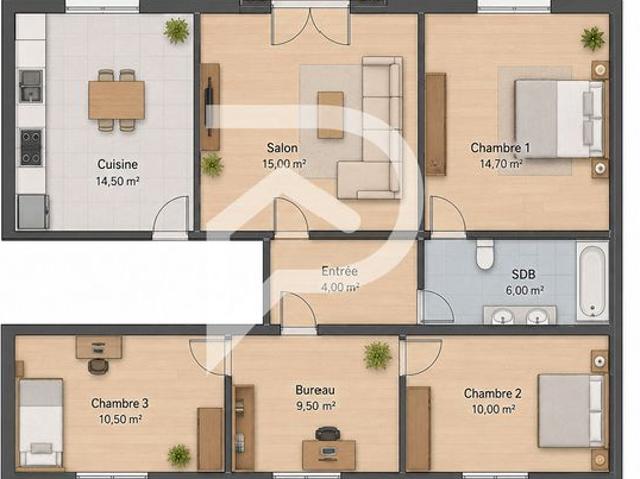 Appartement 4 pièces 83 m²