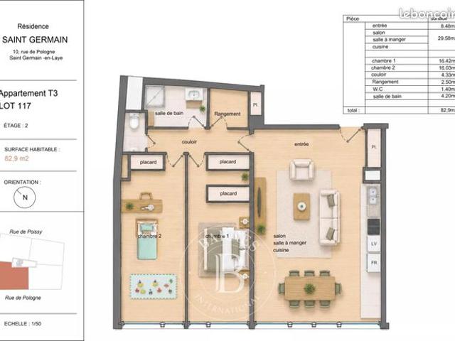 Appartement 4 pièces 83 m²