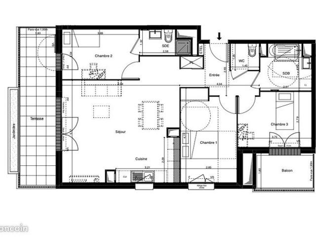 Appartement 4 pièces 83 m²