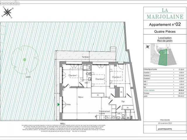 Appartement 4 pièces 80 m²