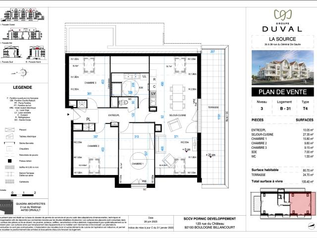 Appartement 4 pièces 81 m²
