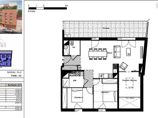 Appartement 4 pièces 82 m²