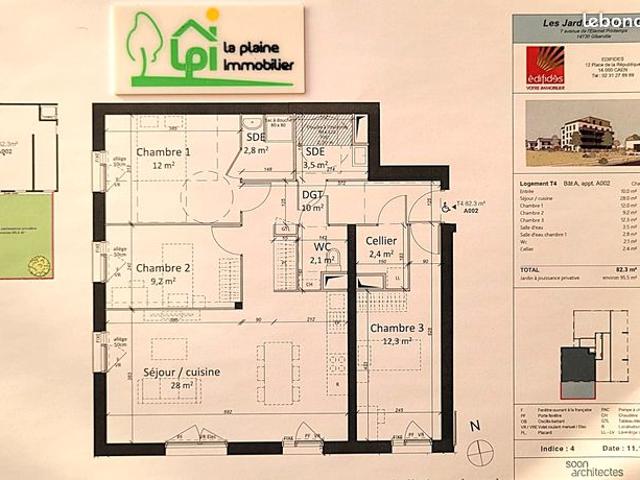 Appartement 4 pièces 82 m²