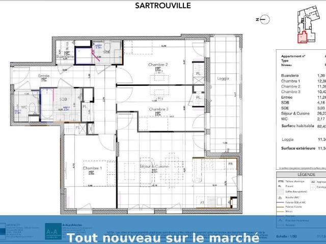 Appartement 4 pièces 82 m²