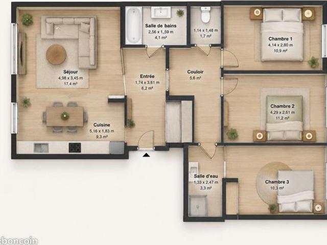 Appartement 4 pièces 82 m²