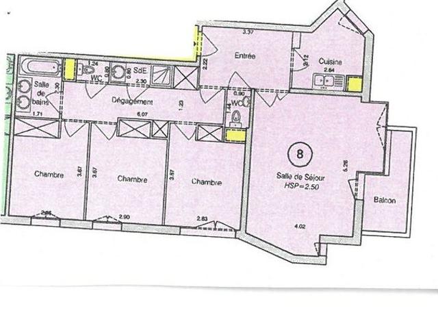 Appartement 4 pièces, 87 m² à louer à Courbevoie 92400