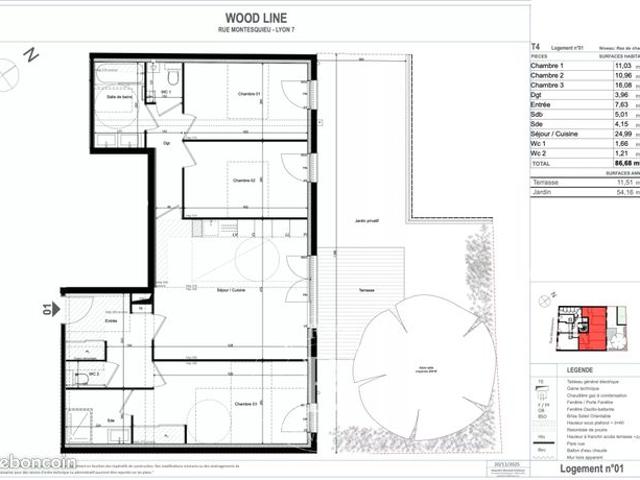 Appartement 4 pièces 87 m²
