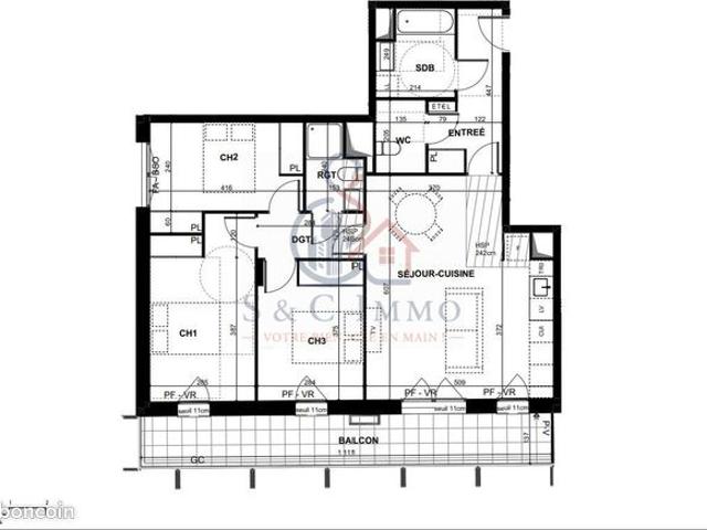 Appartement 4 pièces 84 m²