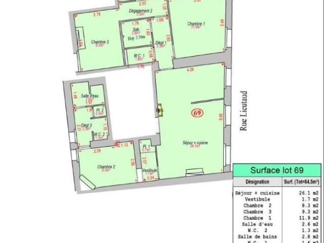 Appartement 4 pièces 84 m²