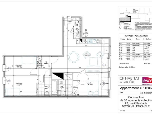 Appartement 4 pièces 85 m²