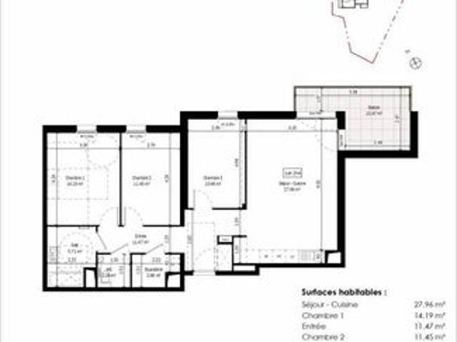 Appartement 4 pièces 86 m²