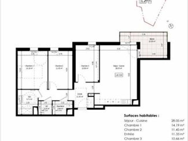 Appartement 4 pièces 86 m²