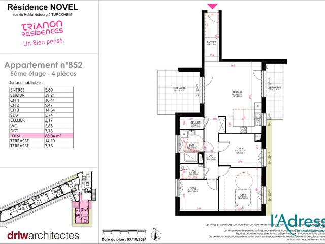 Appartement 4 pièces 88 m²