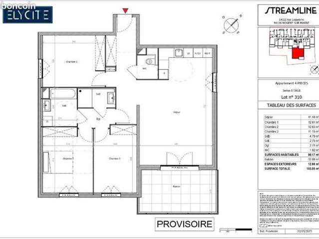Appartement 4 pièces 89 m²