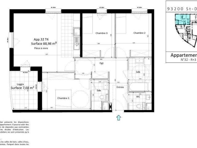 Appartement 4 pièces 89 m²