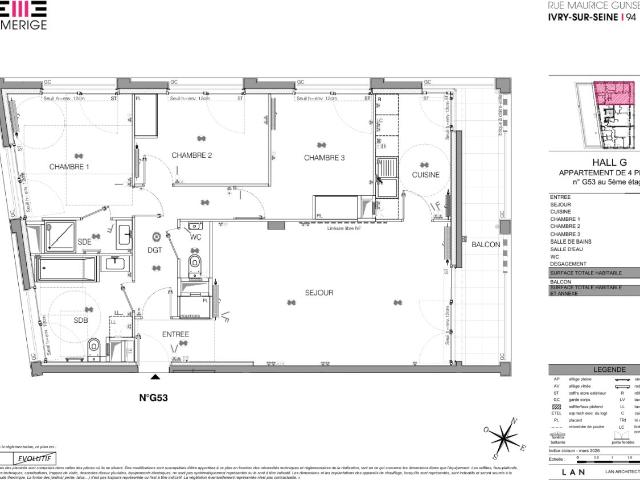 Appartement 4 pièces 89 m²