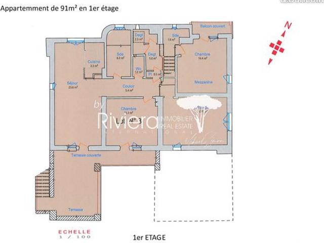 Appartement 4 pièces 91 m²