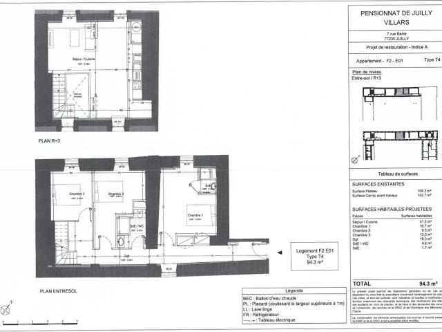 Appartement 4 pièces 94 m²