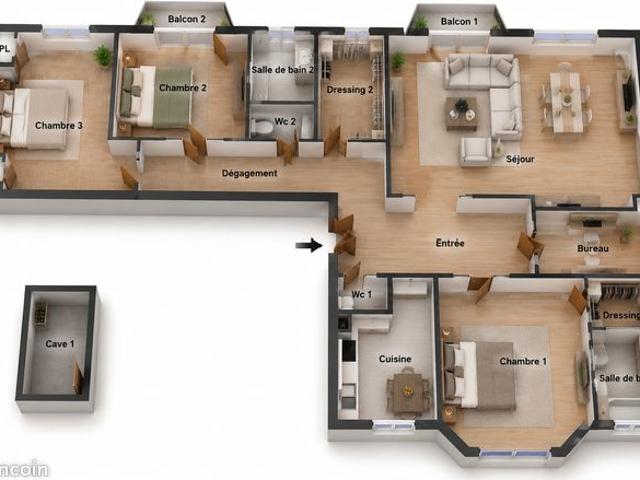 Appartement 4 pièces 110 m²