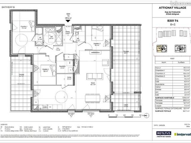 Appartement 4 pièces 110 m²