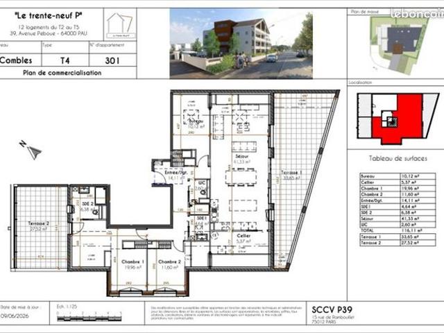 Appartement 4 pièces 116 m²