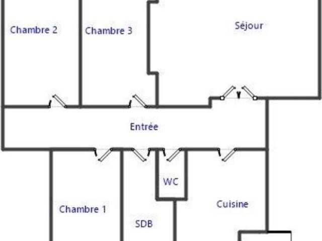 Appartement 4 pieces 3 chambres de 78 m2 avec box et cave au sous sol