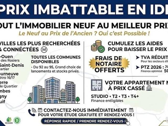 Appartement 4 pièces PRIX IMBATTABLE IDF