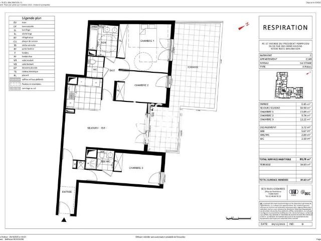 Appartement 4 pièces récent avec terrasse