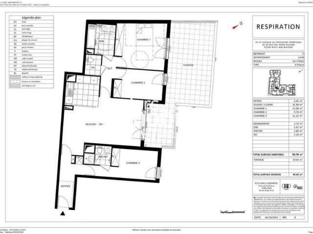 Appartement 4 pièces récent avec terrasse
