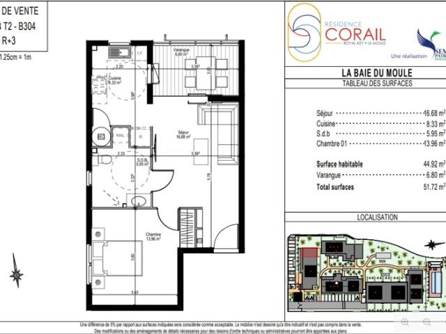 Appartement 51,72 m2 2 pièces