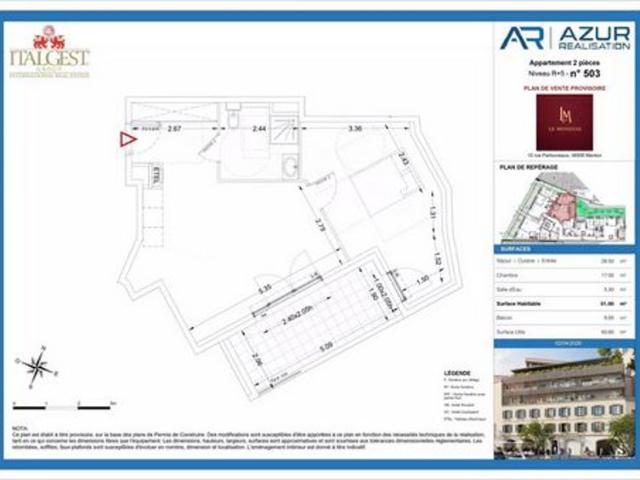 Appartement 51 m2 MENTON