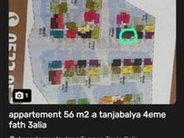 Appartement 56 m2 a tanja balia a miftah 3alia