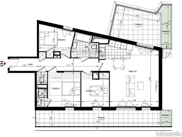 Appartement 5 pièces 86 m²