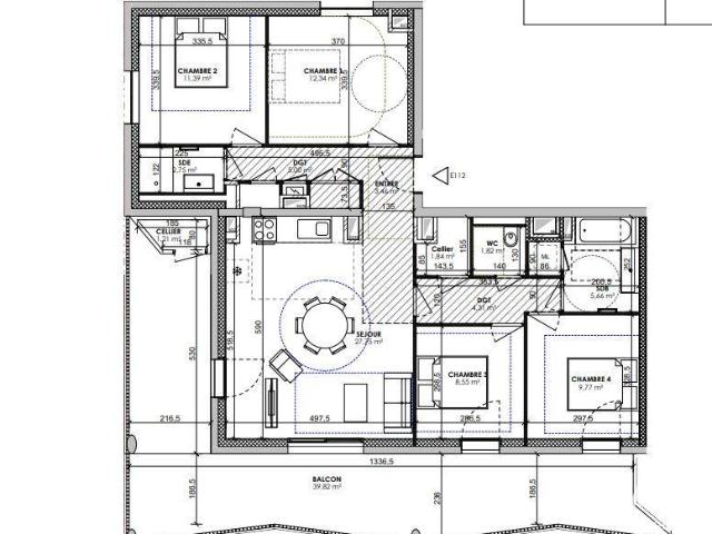 Appartement 5 pièces 94 m²