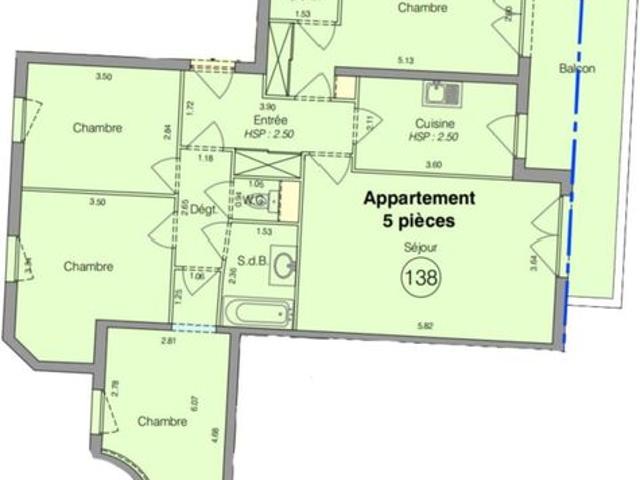 Appartement 5 pièces 94 m²