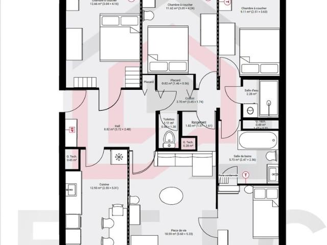 Appartement 5 pièces 100 m²