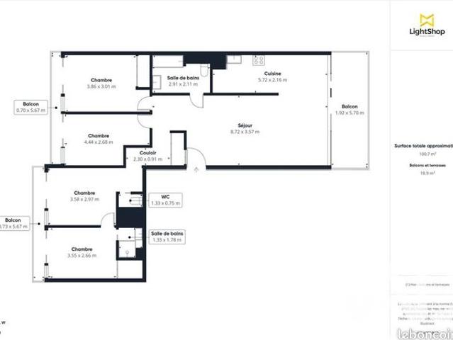 Appartement 5 pièces 101 m²